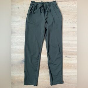 Joie Ankle Soft Dark Olive Green Pull-On Drawstring Pants Sz XS *F24